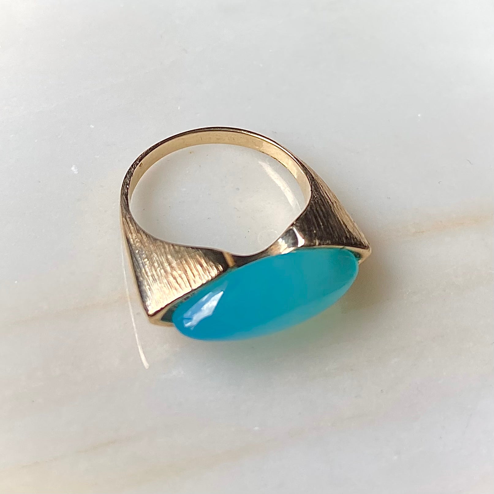 Anillo ojillo ágata azul