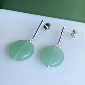 Aretes aventurina verde