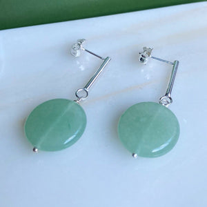 Aretes aventurina verde