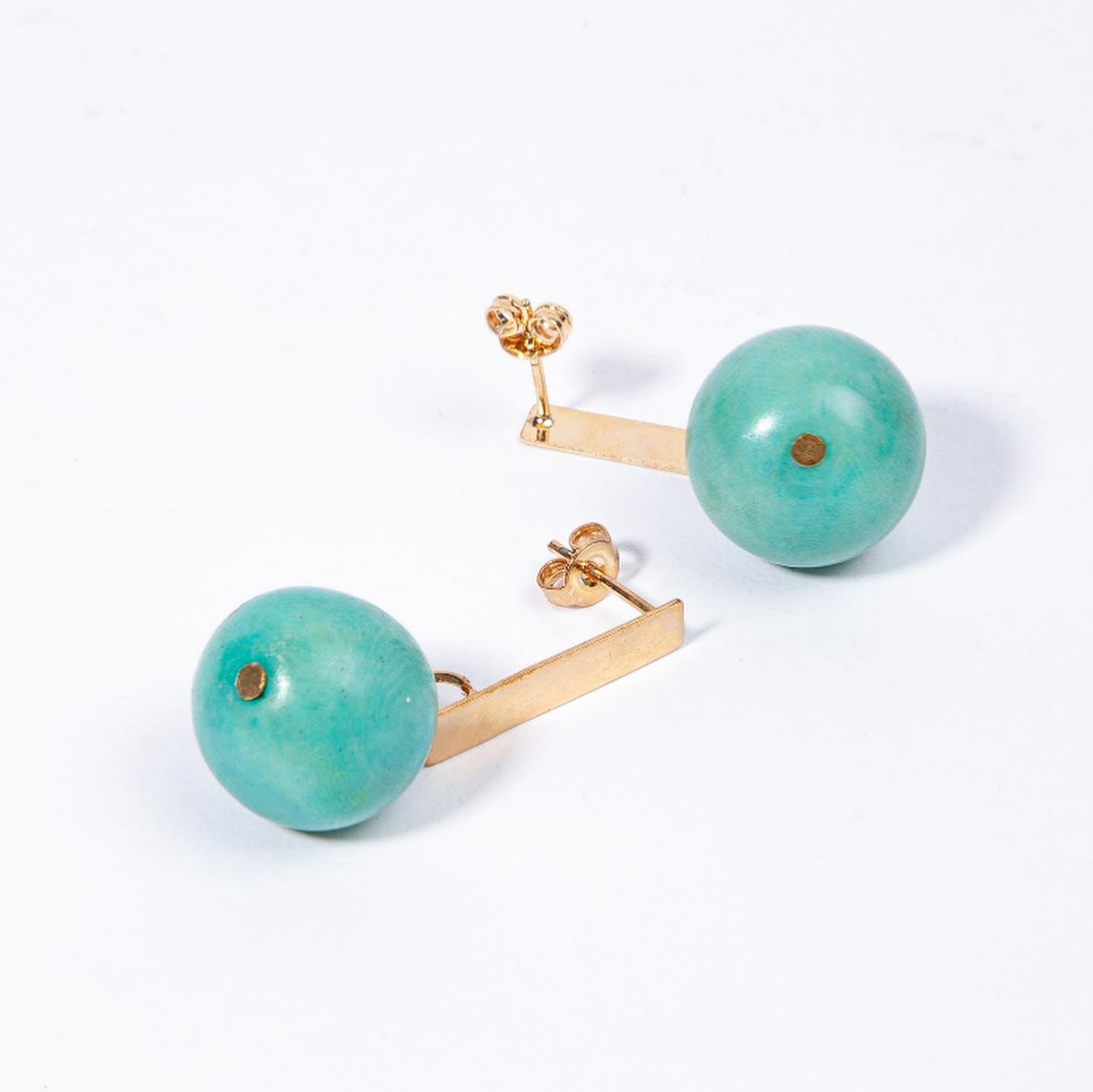 Aretes luna llena azul