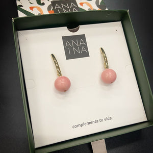 Aretes luna llena rosa