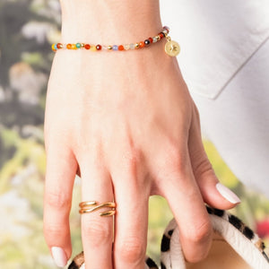 Pulsera medalla multicolor