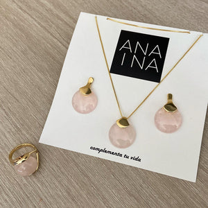 Anillo Terra cuarzo rosa