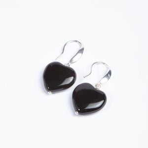 Aretes corazón onix